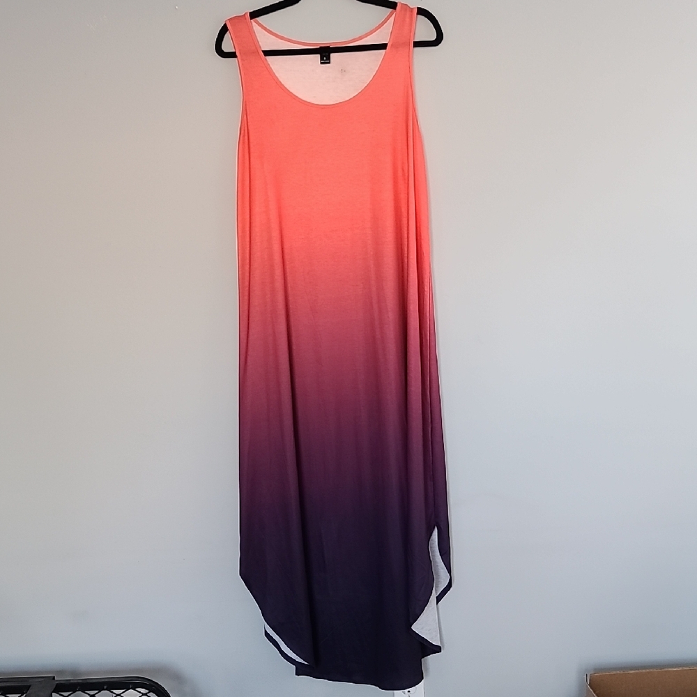 Emory Rose Coral and Purple Ombre Maxi dress
